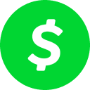 White dollar sign centered on a bright green circle.